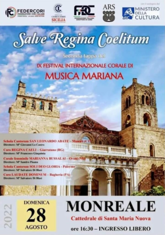 Nel Duomo di Monreale il VI Concerto Corale “Salve Regina Coelitum”