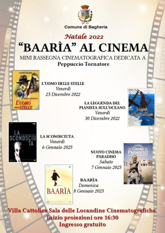 Natale 2022. “Baaria” al cinema”. Rassegna cinematografica dedicata a Peppuccio Tornatore.