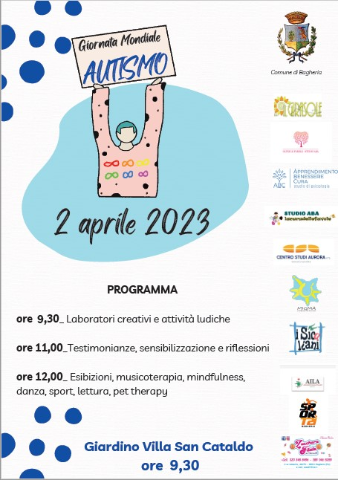 Giornata mondiale della consapevolezza dell'autismo.  Bagheria la celebra il 2 aprile a villa San Cataldo.