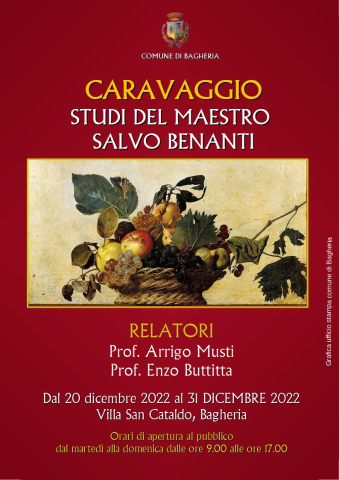 Mostra: "Caravaggio Studi del maestro Salvo Benanti" a Villa San Cataldo dal 20 dicembre al 31 dicembre 2022.