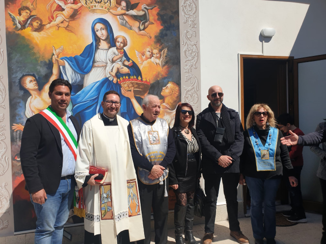 Porticello: Inaugurato il murale degli artisti Clemente e Calvaruso. Opera dedicata alla Madonna Del Lume voluta da Pietro Lo Coco.