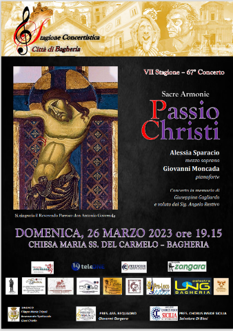 VII Stagione concertistica Città di Bagheria: il 26 marzo il concerto "Sacre Armonie Passio Christi" 