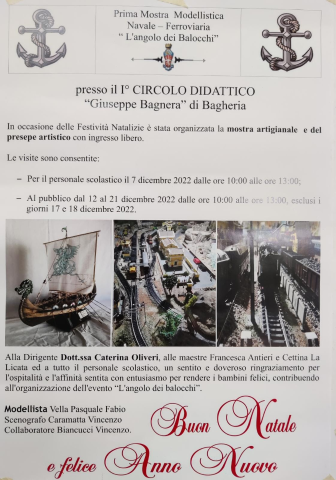 Alla scuola Giuseppe Bagnera prima mostra modellistica navale -  ferroviaria "L'angolo dei balocchi" curata da carabinieri in congedo